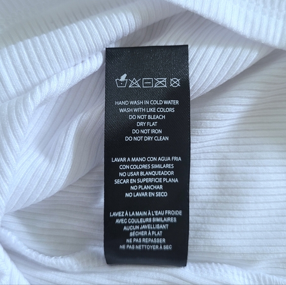 bebe White Ribbed Top with Clear Rhinestones💎 - NWT - Picture 8 of 15